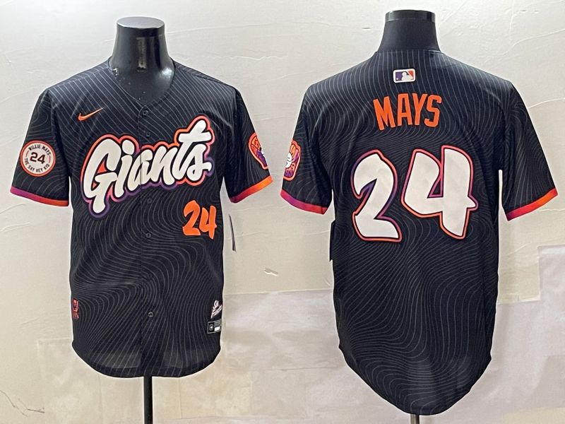Men San Francisco Giants #24 Mays Black Second generation Joint Name Nike 2025 MLB Jersey style 16->san francisco giants->MLB Jersey